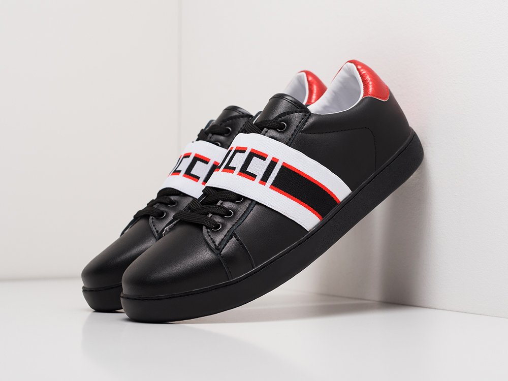 Gucci stripe leather hotsell sneaker black