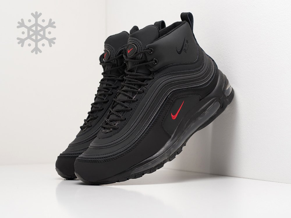 Nike air max 97 cheap all black red tick