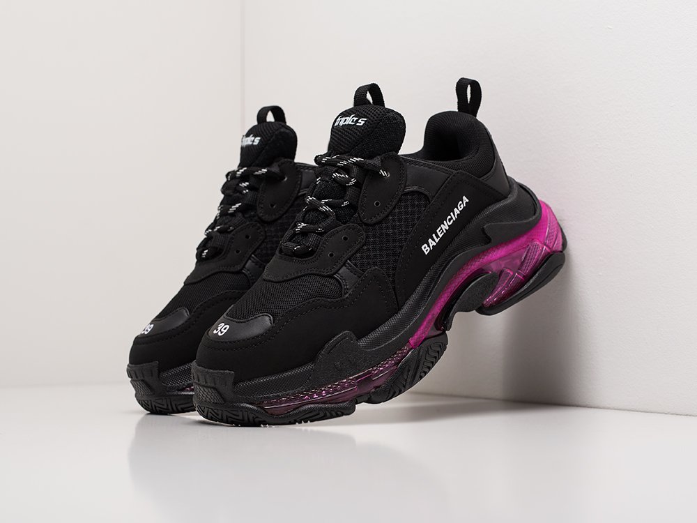 Pink and black triple s best sale