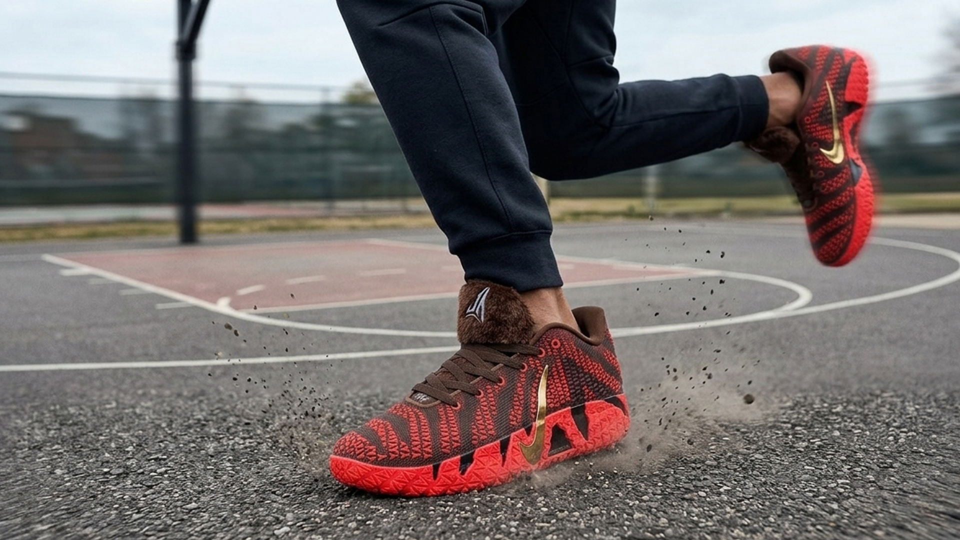 Яркие красные кроссовки Nike Ja 3 для баскетбола и стритвира