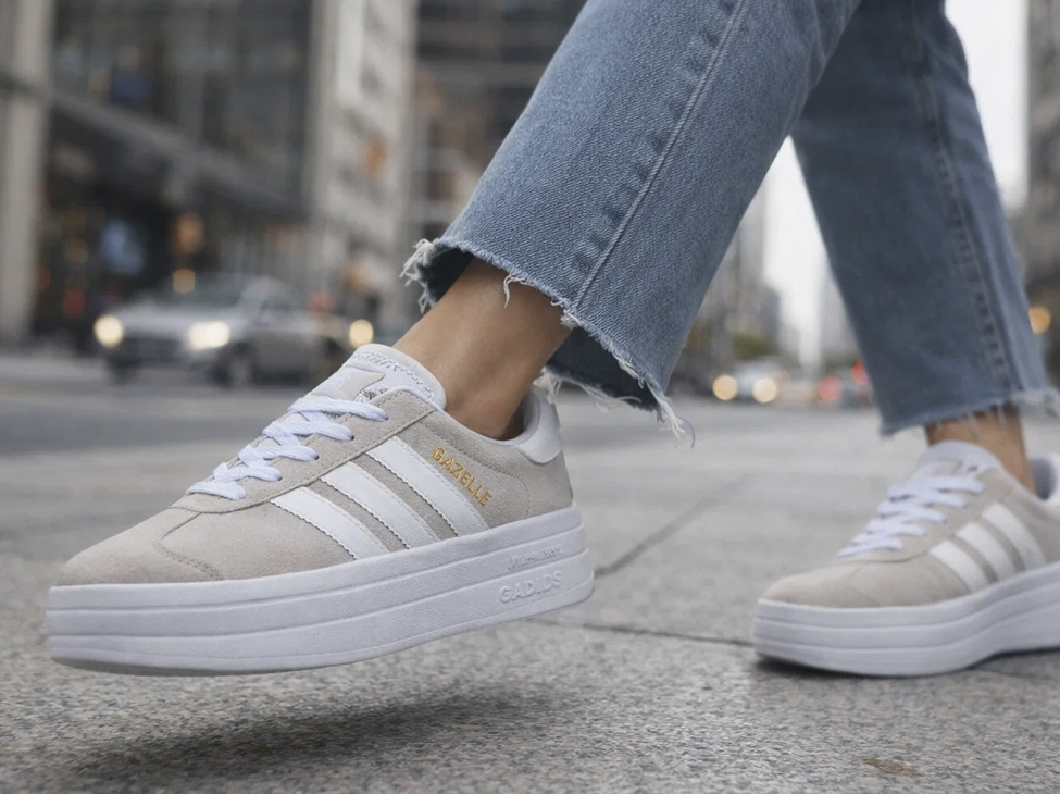 С чем девушки носят Adidas Gazelle Bold