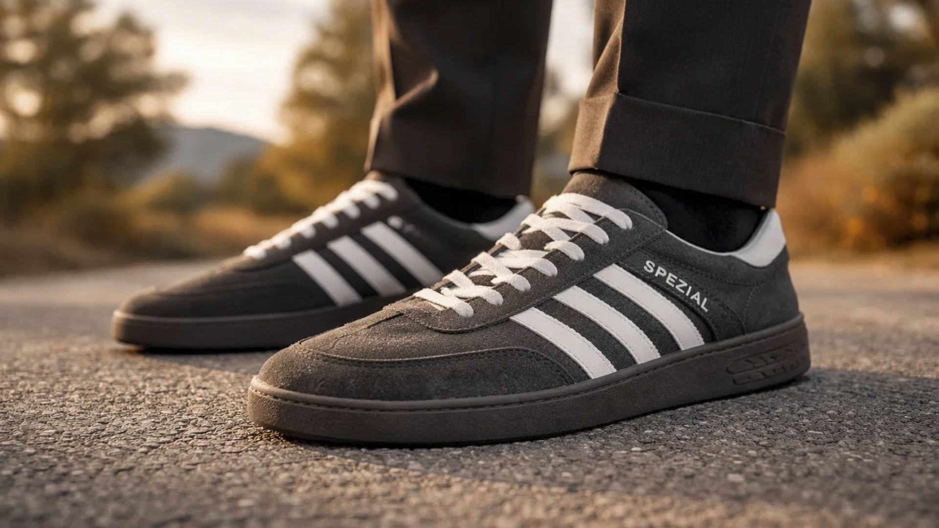 Кроссовки под брюки и джинсы для мужчины: Adidas Spezial