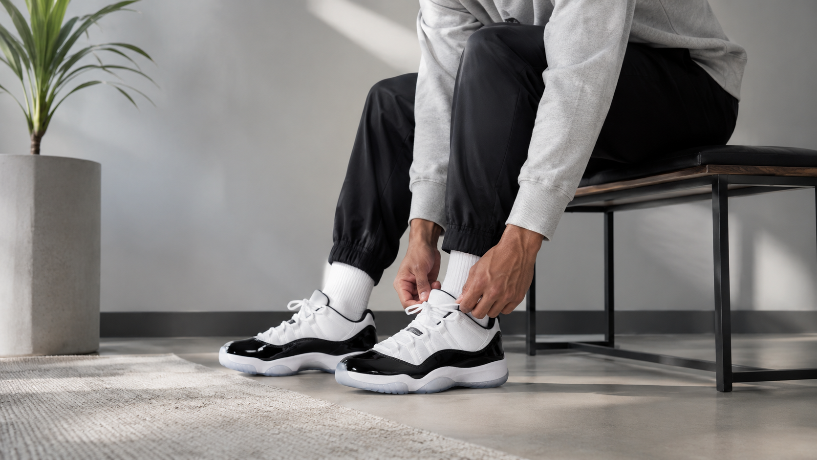 Примерка Air Jordan 11 Low и проверка посадки на ноге