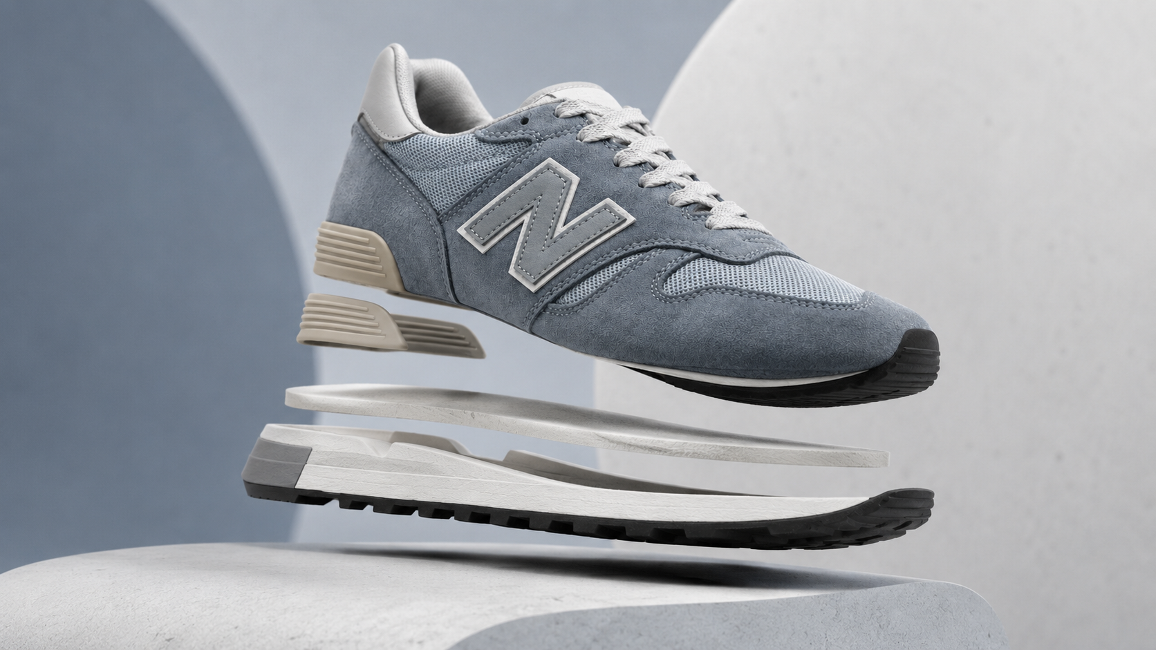 Раздельная конструкция подошвы кроссовка New Balance 1300