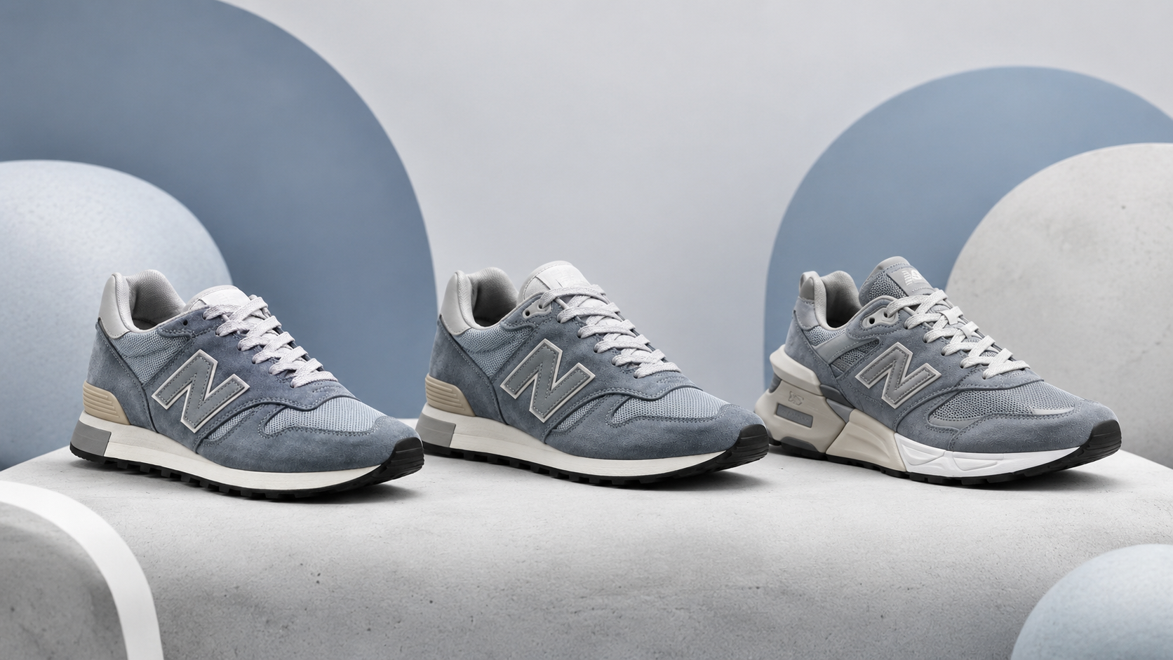 Три варианта силуэта New Balance 1300 для сравнения