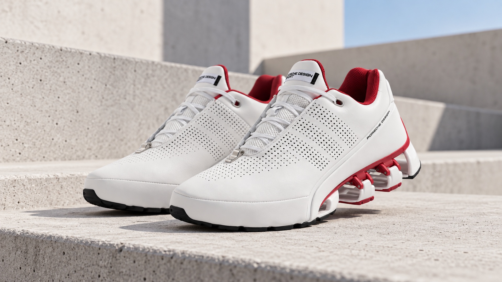 Белые кроссовки Adidas Porsche Design Leather P5000 арт. 44614