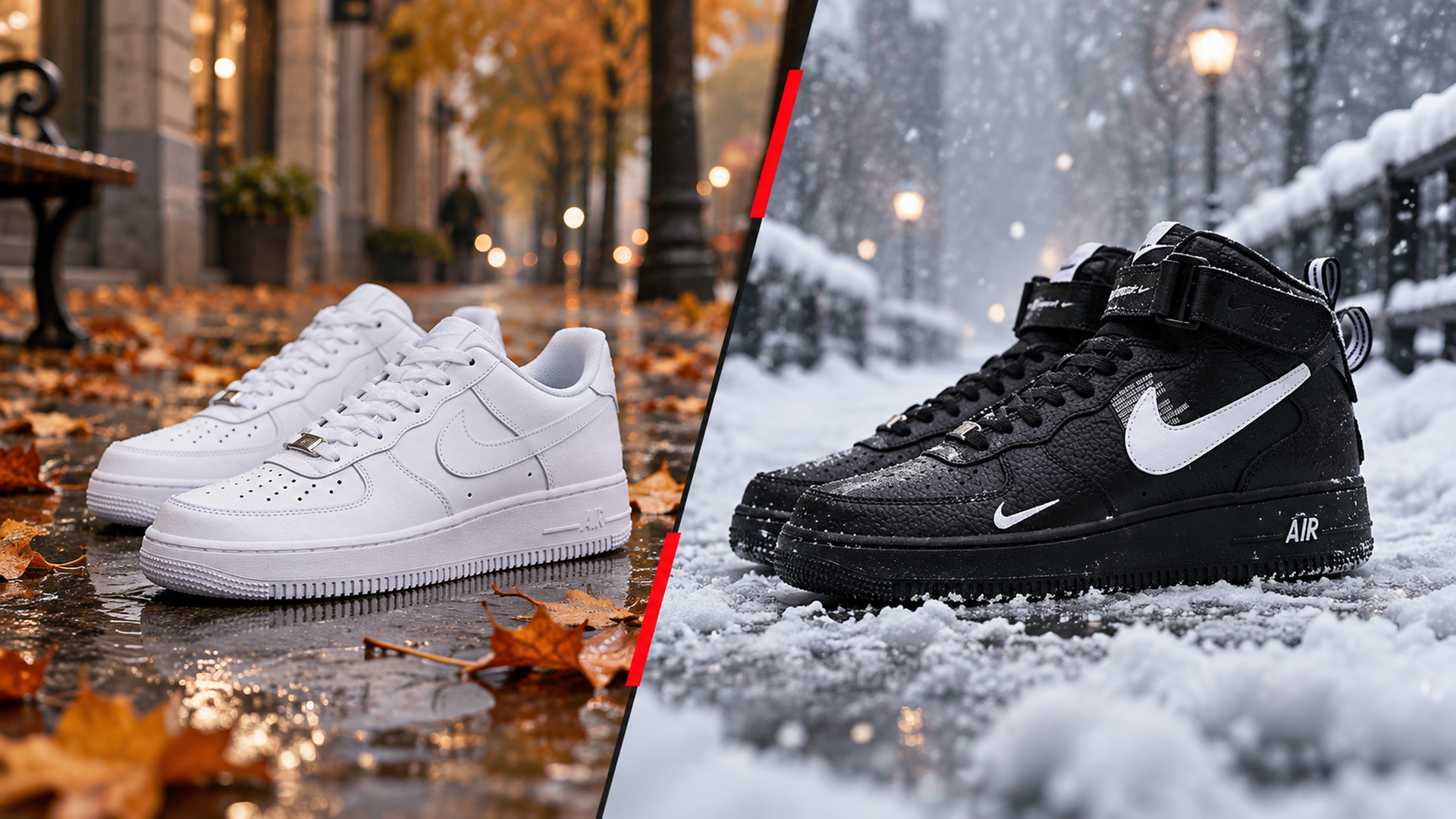 Сравнение Nike Air Force 1 Low арт. 928 и зимних Nike Air Force 1 07 Mid LV8 арт. 17113