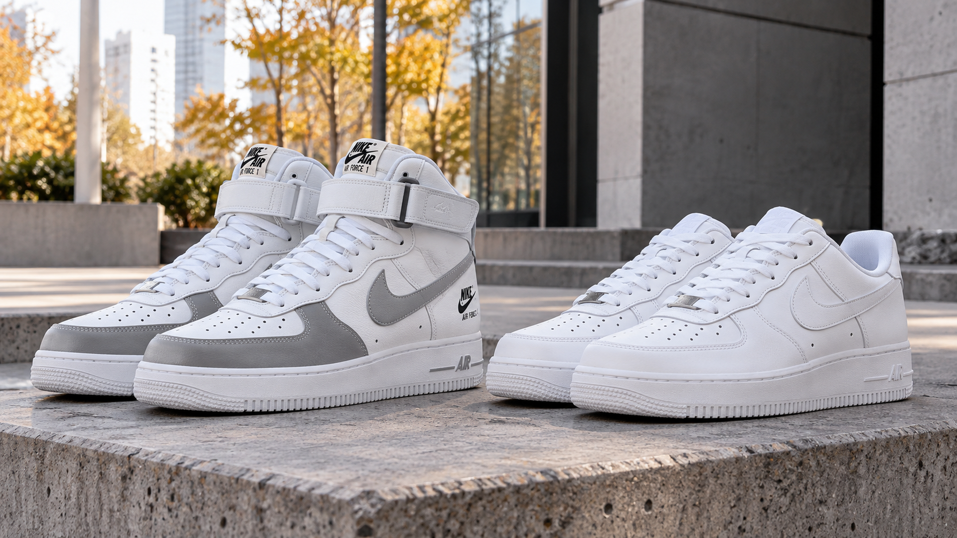 Высокие и низкие Nike Air Force 1 в сравнении