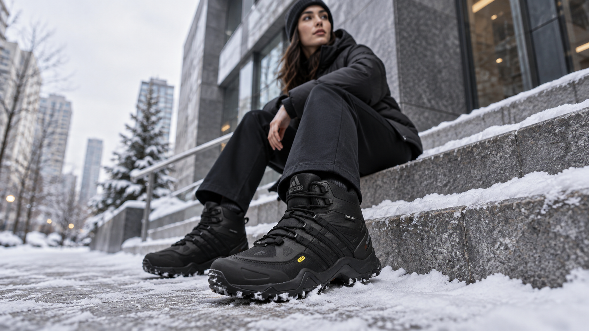 Adidas Terrex Winter 46851 в зимнем городском образе