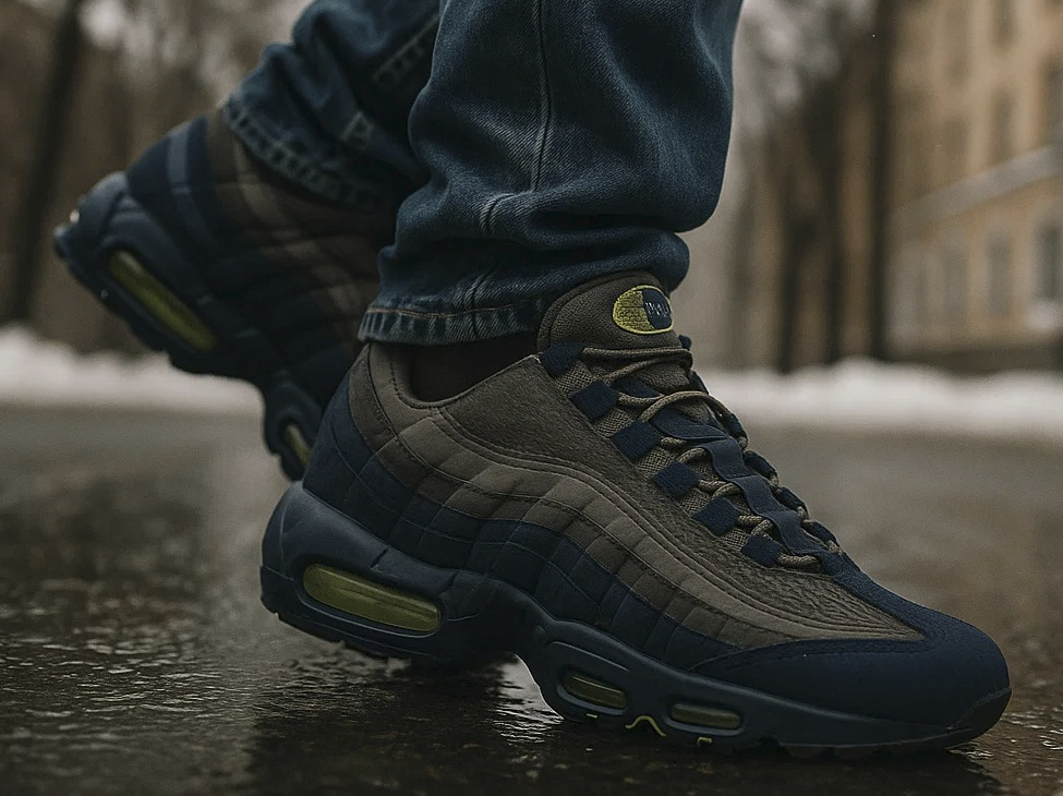 Синие кроссовки Nike Air Max 95 под повседневный стиль