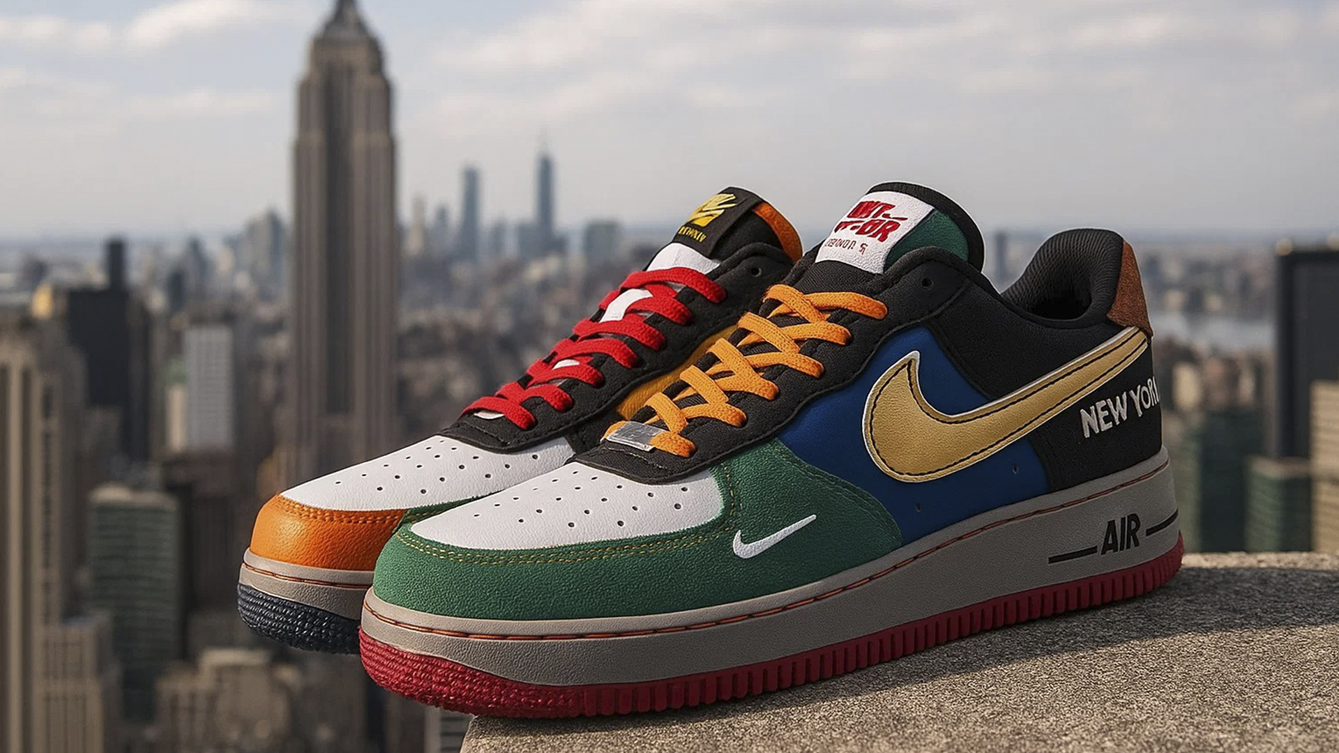 Разноцветные кроссовки Nike Air Force 1, вдохновленные Нью-Йорком