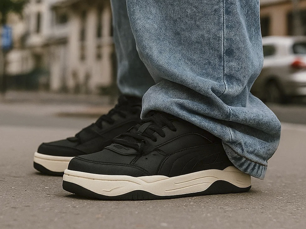 Черные кроссовки Puma 180 из прессованной кожи