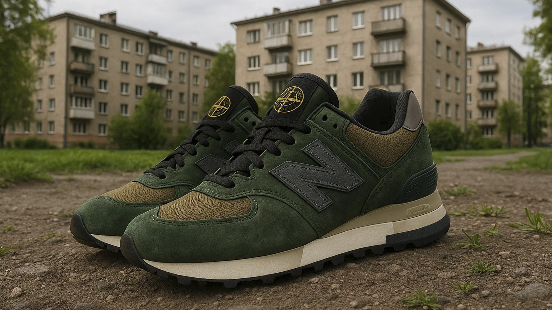 Стильные кроссовки Stone Island x New Balance 574 с уличным духом