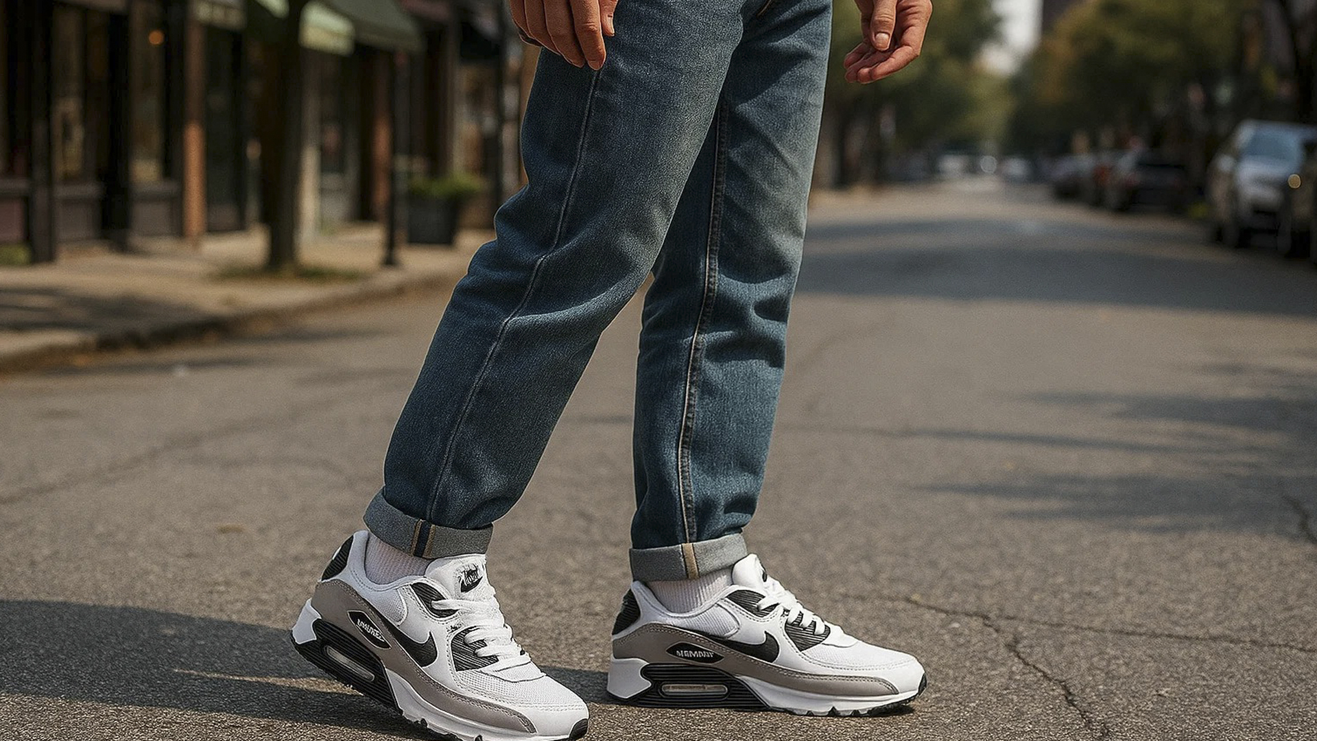 Простой образ на каждый день: кроссовки Air Max 90 + джинсы