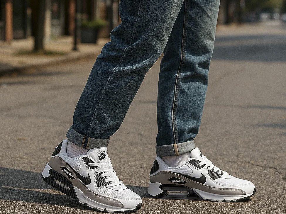 Простой образ на каждый день: кроссовки Air Max 90 + джинсы