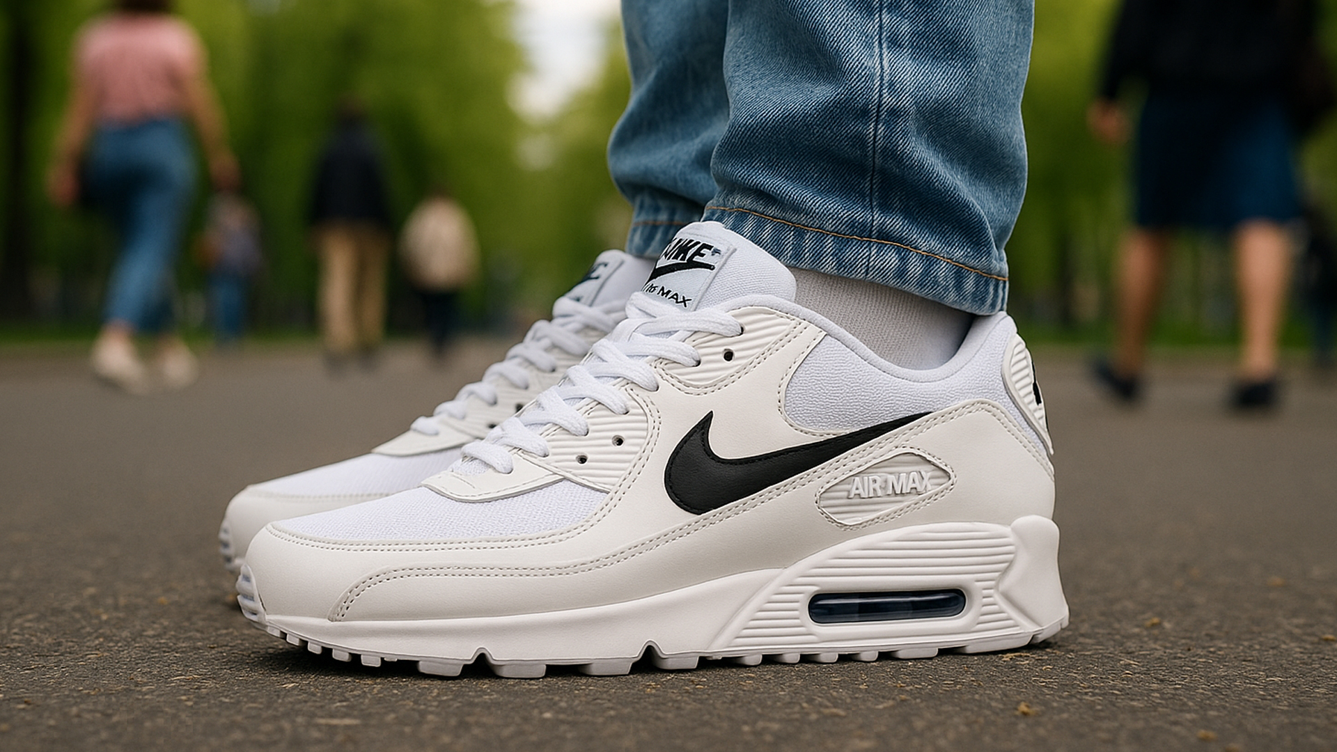 Белые кроссовки Nike 90 для твоего образа