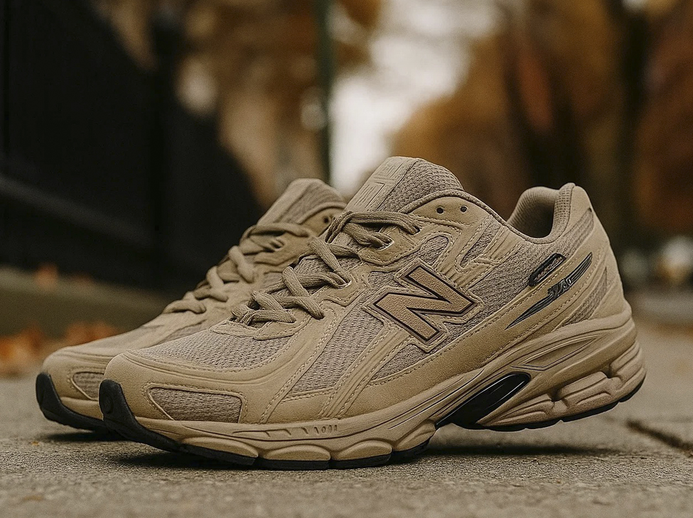 Бежевые кроссовки New Balance 740 с кэжуал дизайном