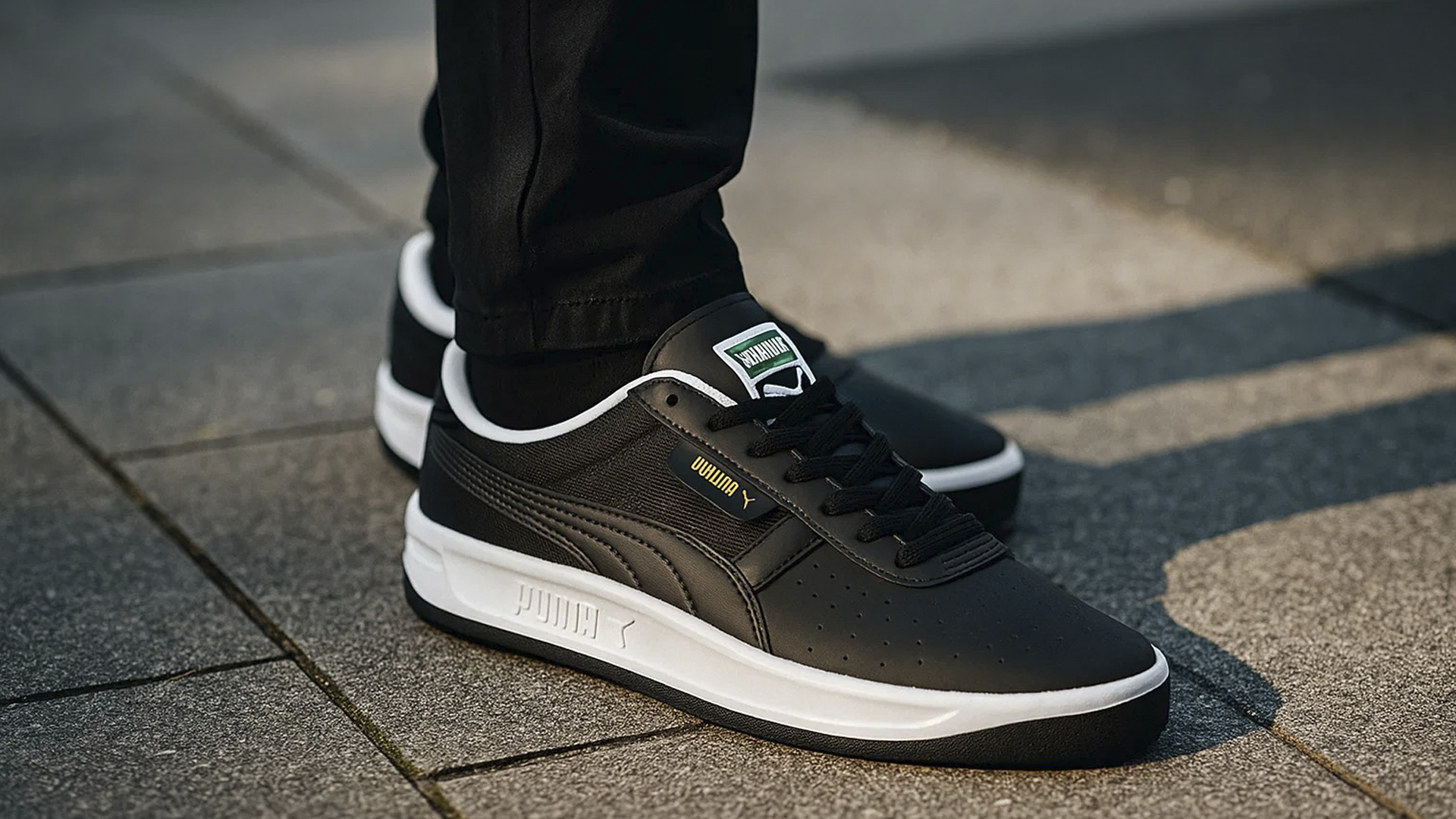 Винтажные кроссовки Puma California черного цвета