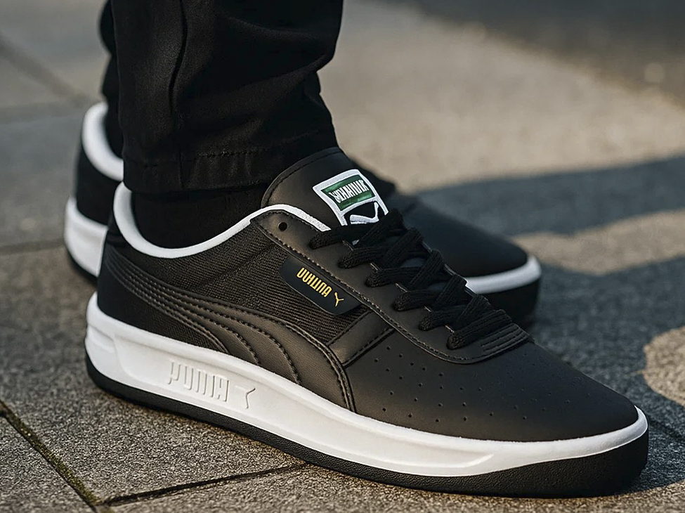 Винтажные кроссовки Puma California черного цвета