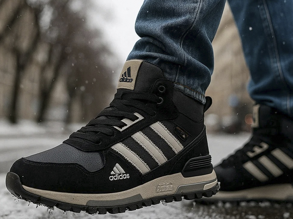 Зимние кроссовки Adidas ZX 750 черного цвета