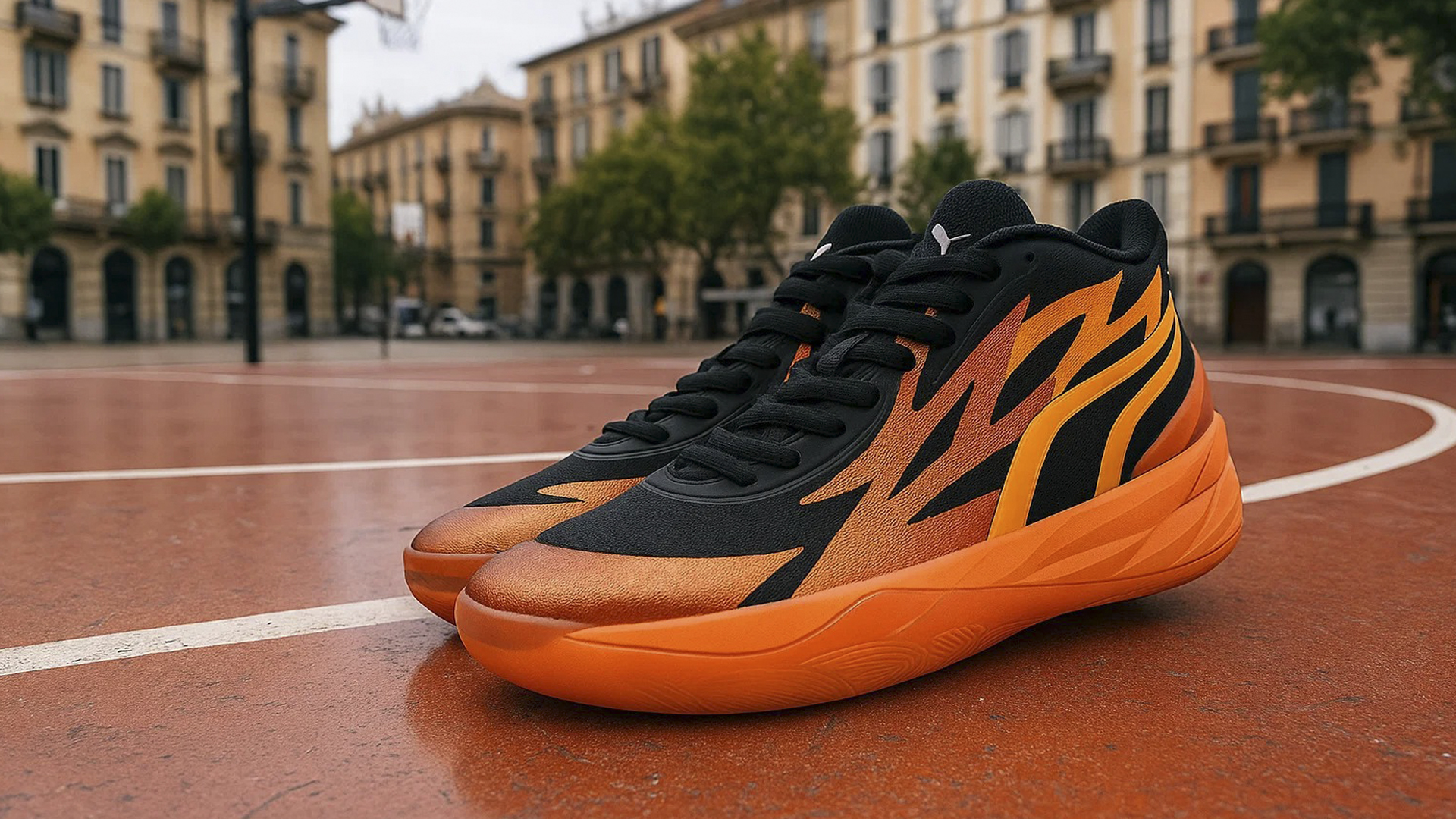 Оранжевые кроссовки Puma MB.02 для баскетбола и лайфстайла