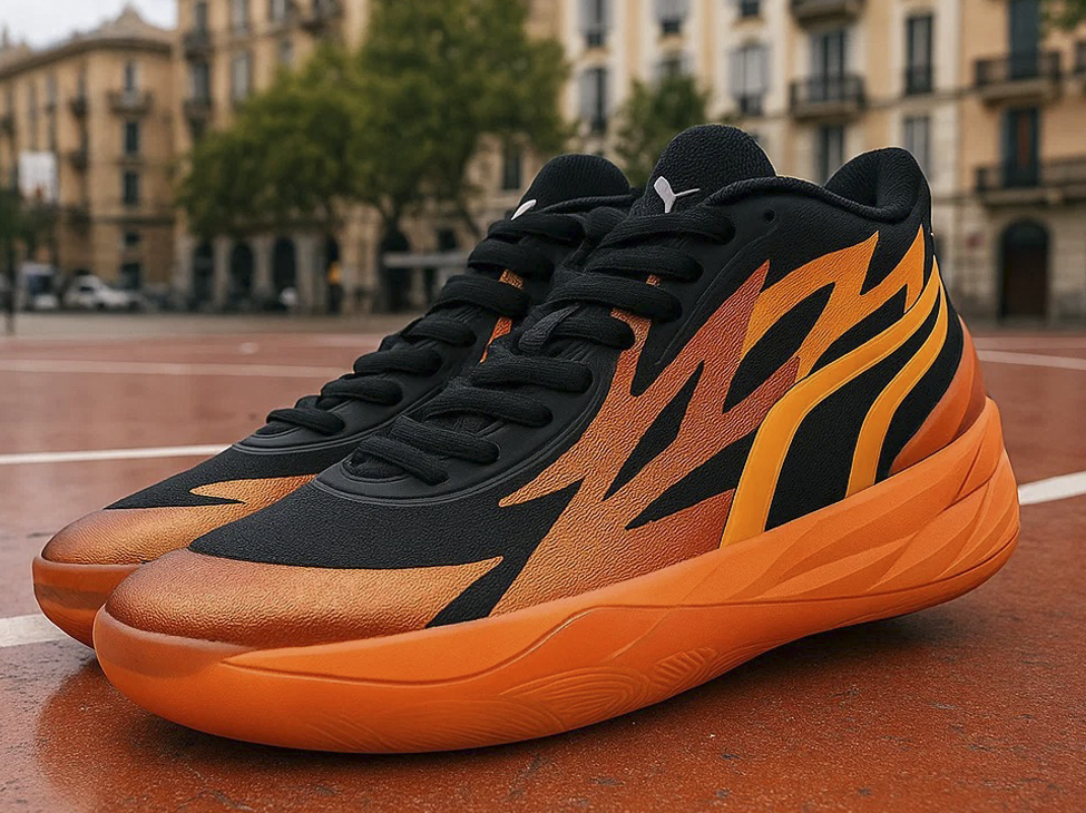 Оранжевые кроссовки Puma MB.02 для баскетбола и лайфстайла