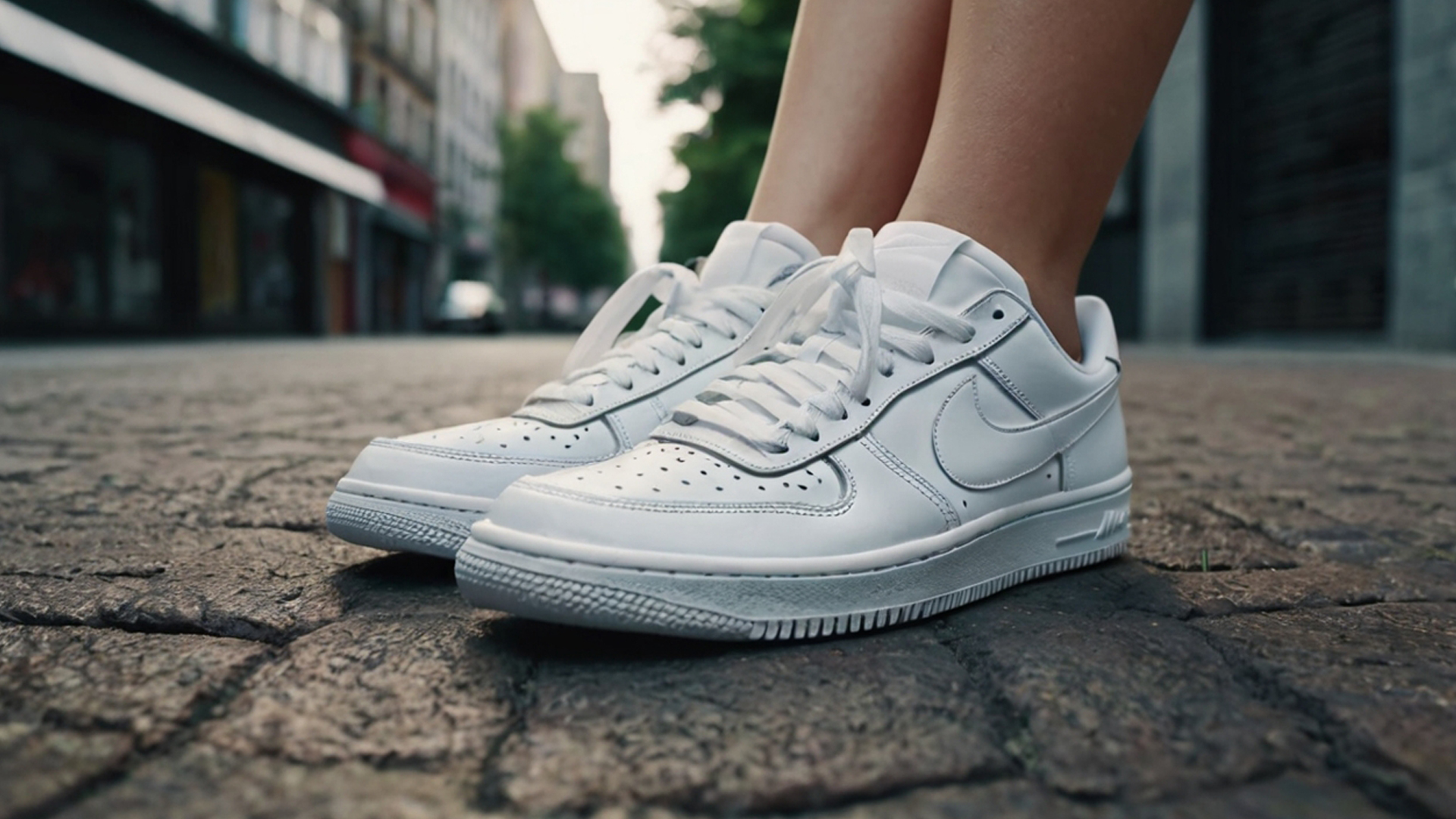 Женские кроссовки Nike Force белого цвета