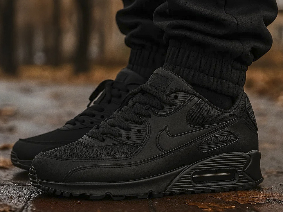 Практичные кроссовки Air Max 90 черного цвета на осень