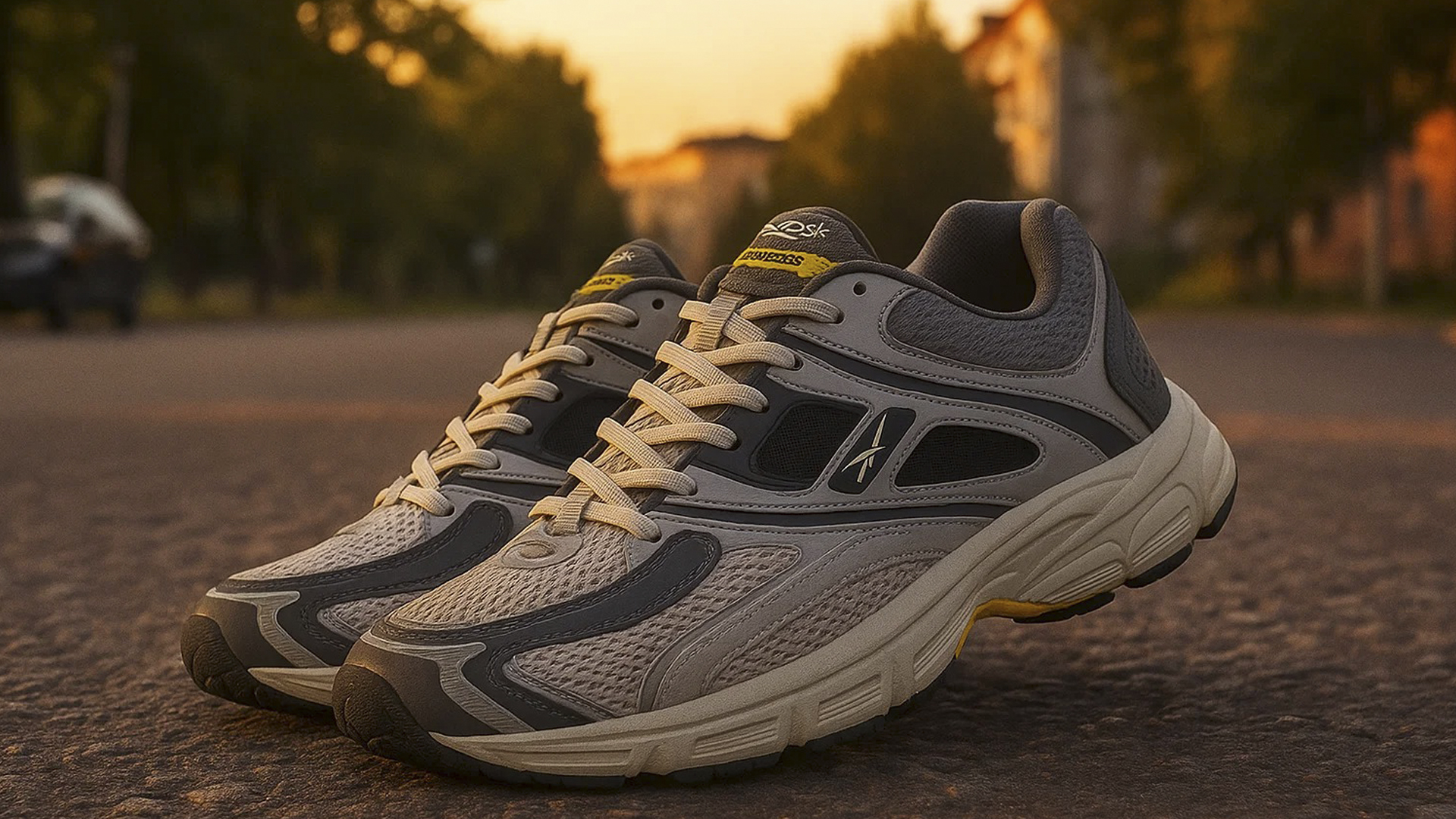 Серебристые кроссовки Reebok Premier Trinity в беговом стиле