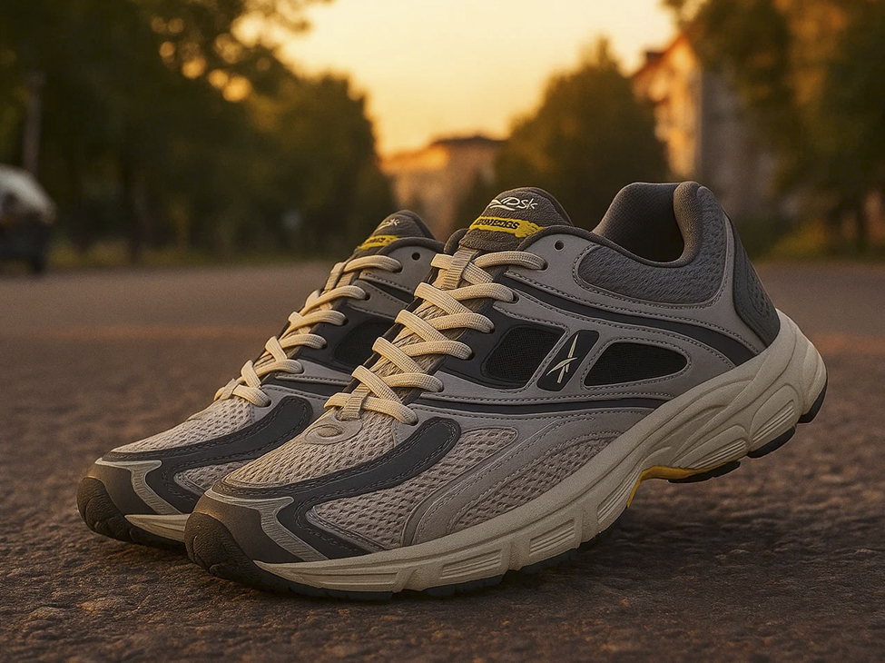 Серебристые кроссовки Reebok Premier Trinity в беговом стиле