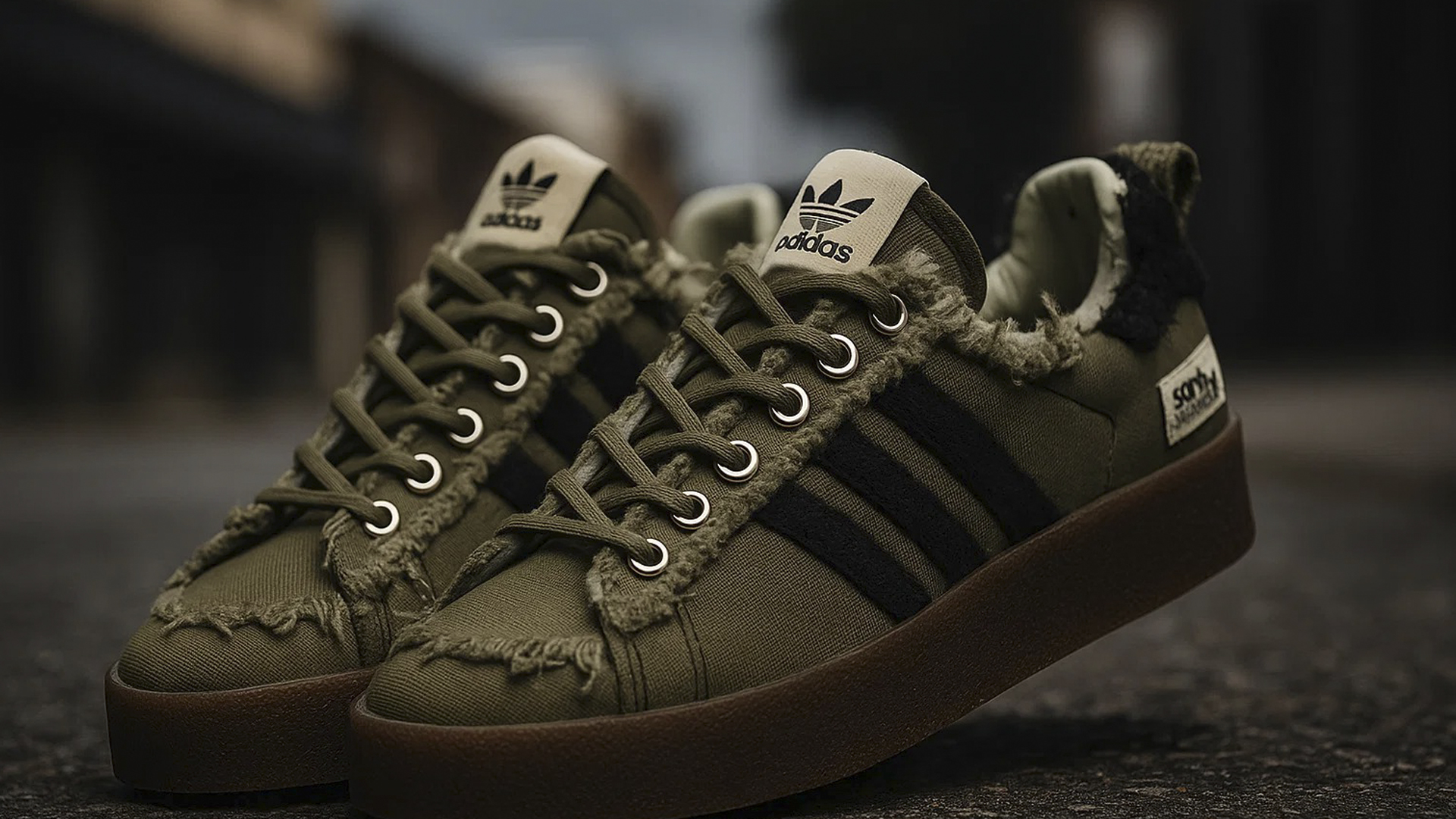 Гранж кроссовки Adidas Campus 80 с хендмейд дизайном