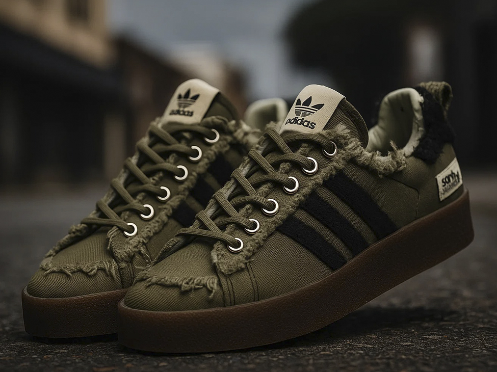 Гранж кроссовки Adidas Campus 80 с хендмейд дизайном